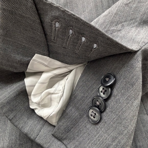 Suitsupply Blazer 44R Livorno Gray Herringbone Jacket Vitale Barberis Canonico - Picture 2 of 16